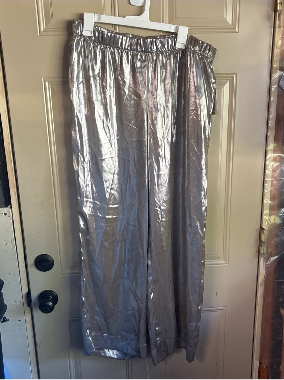 a new day Metallic Silver Wide-Leg Lounge Pants b255